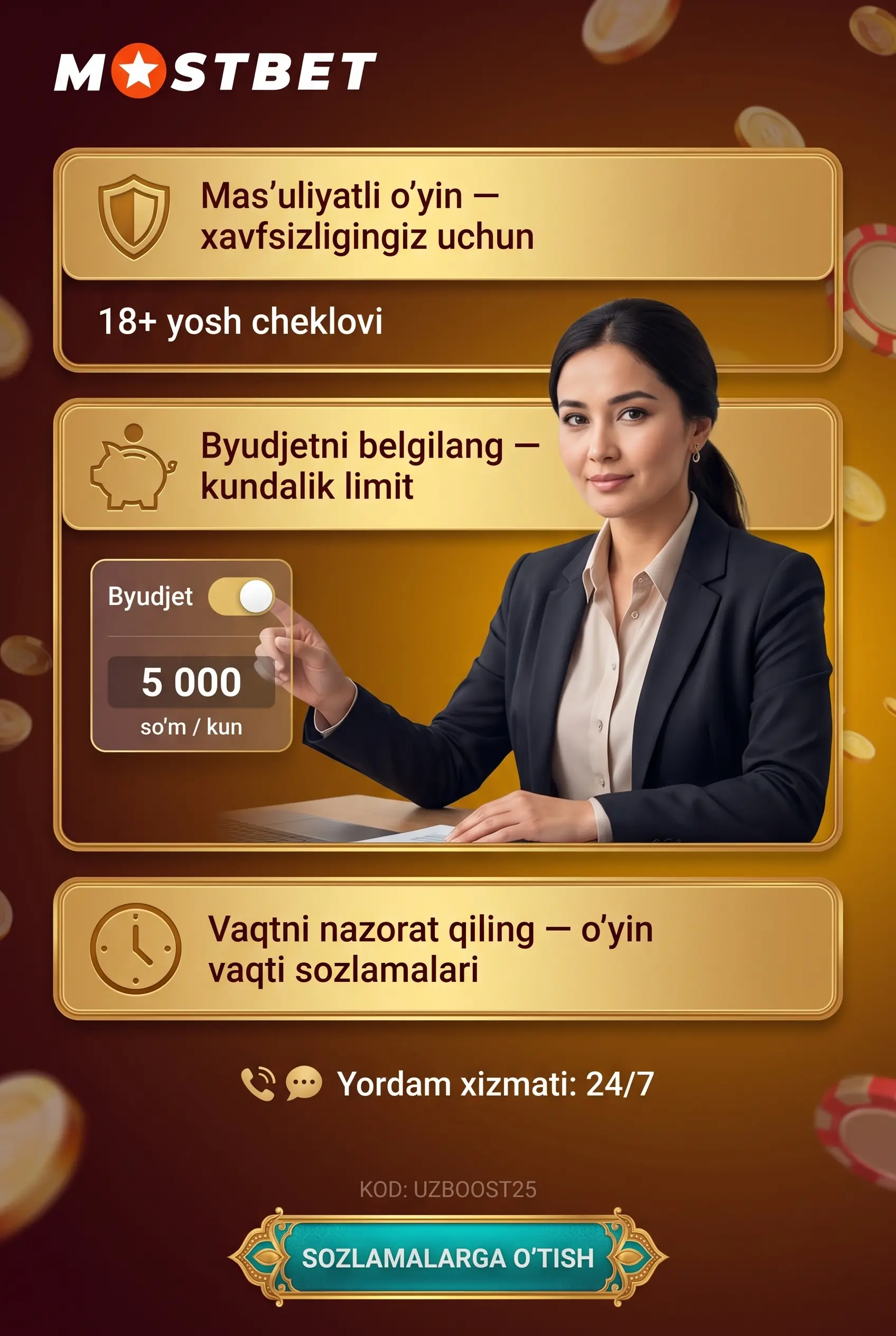 Responsible Gaming va mas'uliyatli o'yin