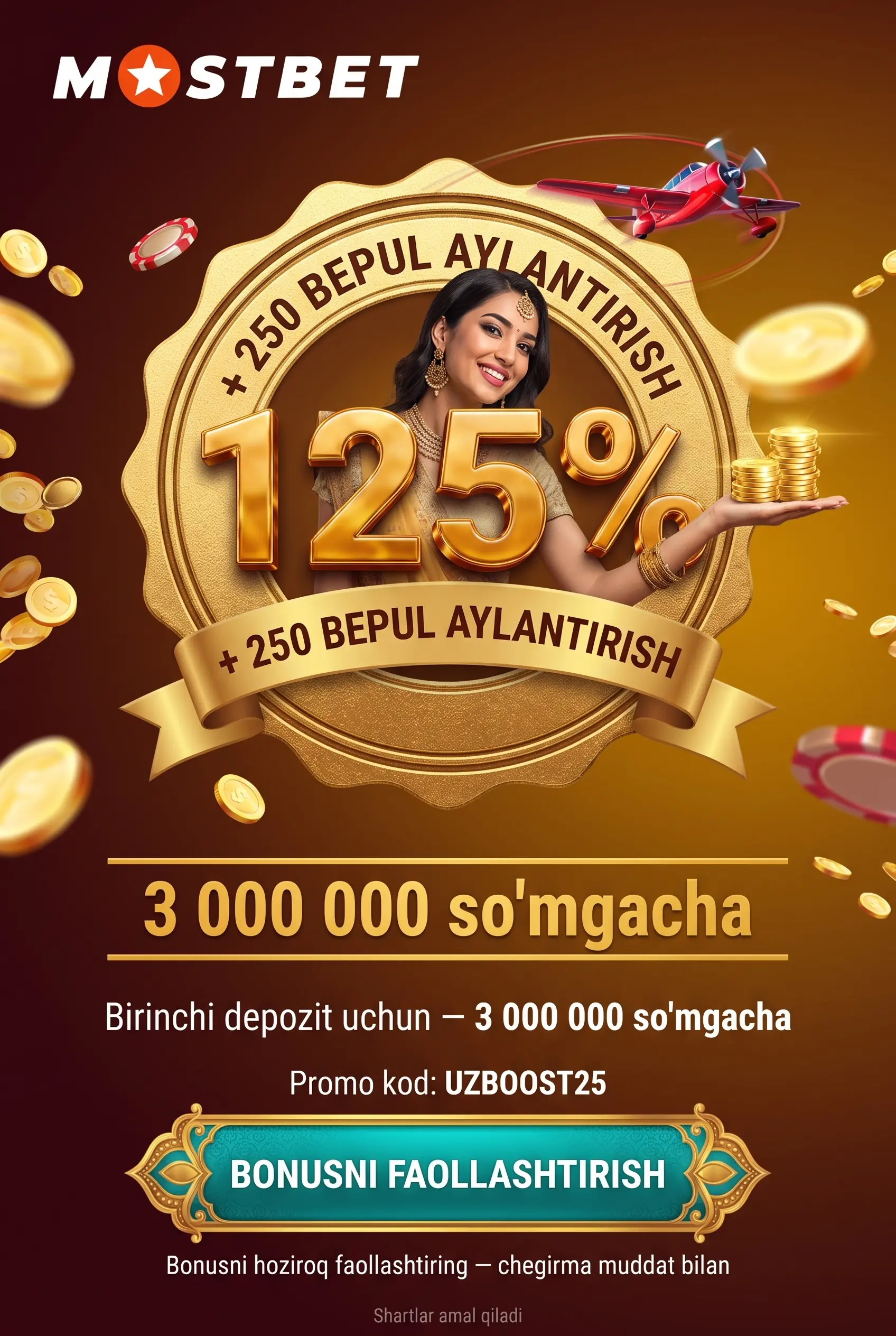 Mostbet UZ bonus takliflari