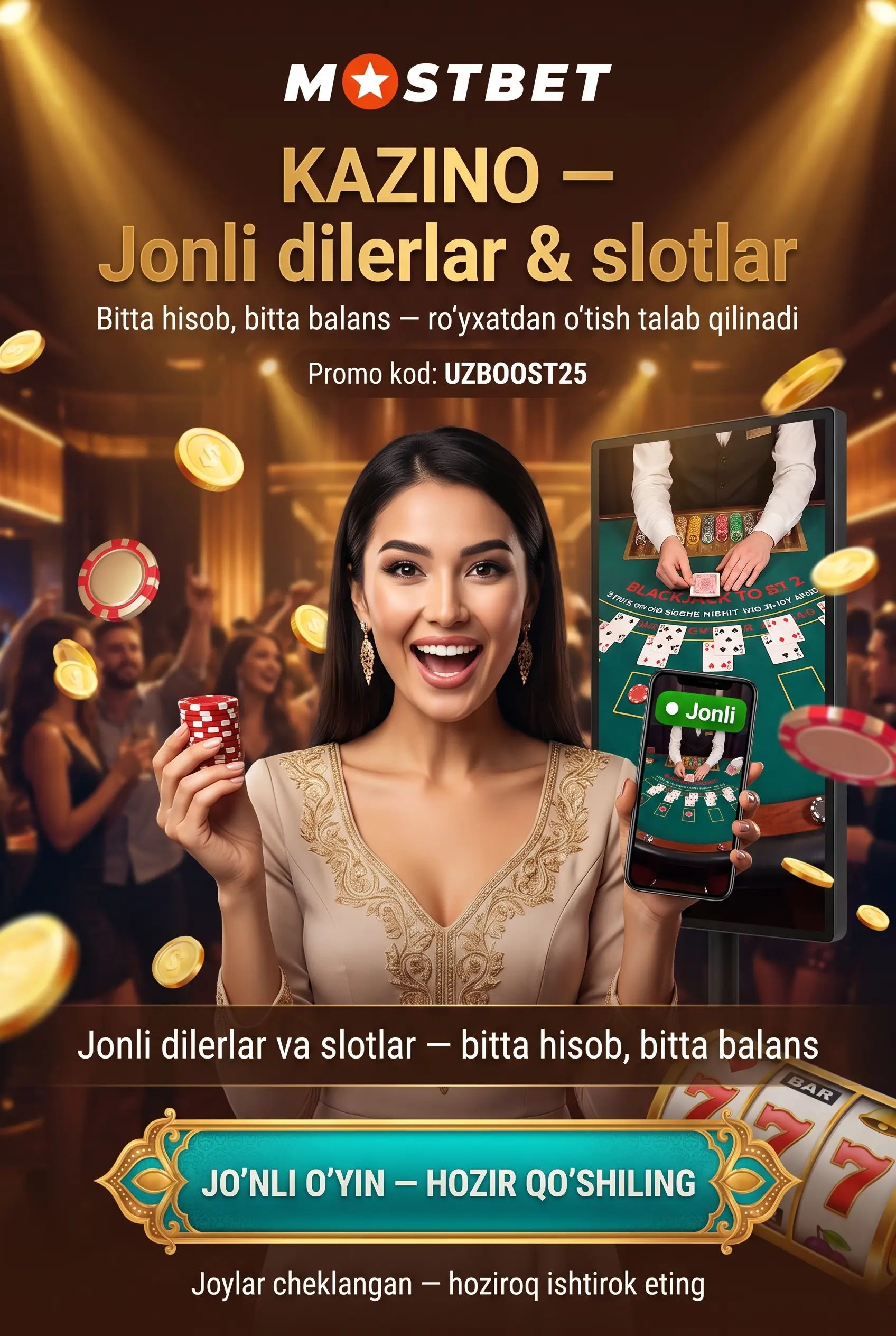 Mostbet casino va jonli o'yinlar
