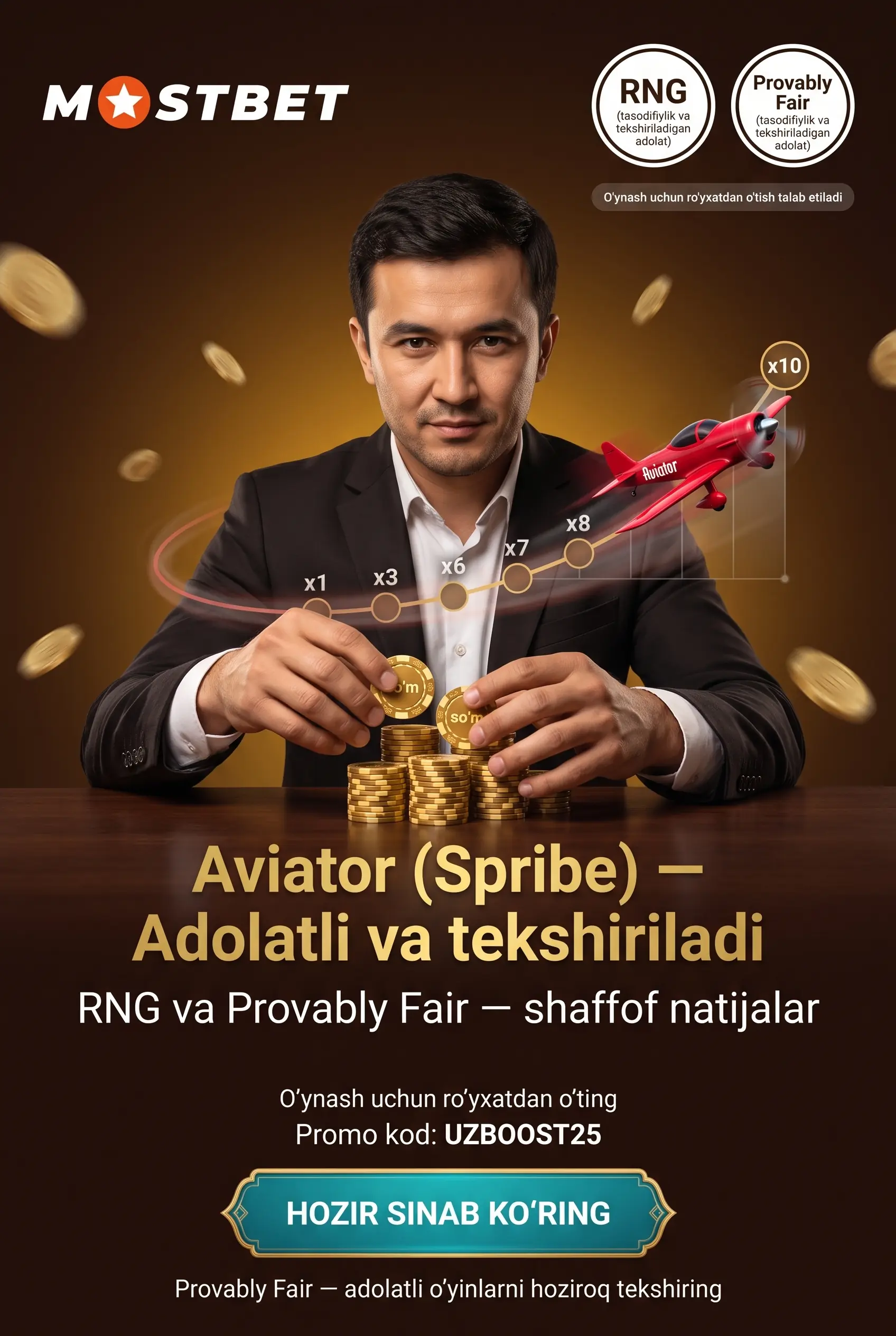 Mostbet'da Aviator Spribe o'yini