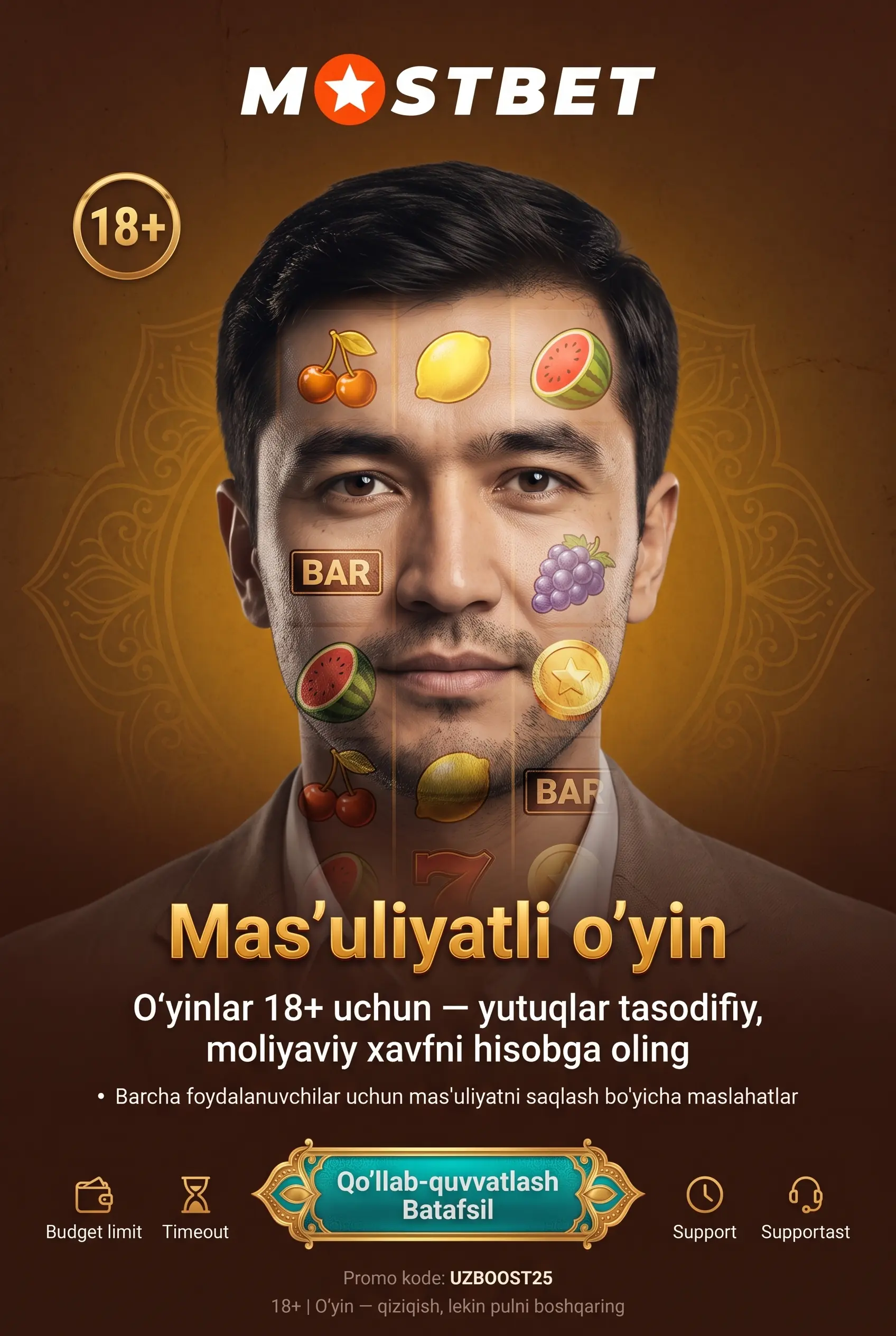 Responsible Gaming va xavfsiz o'yin eslatmasi