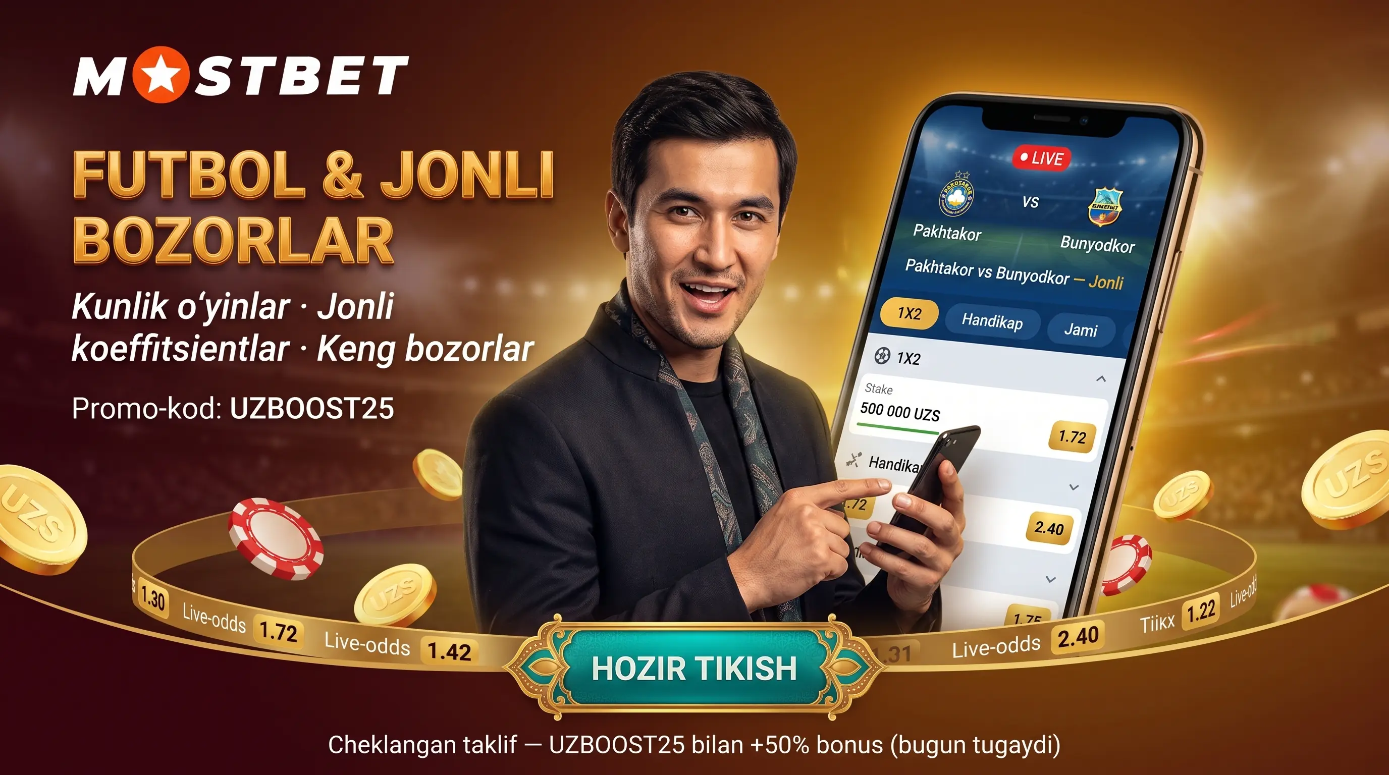 Mostbet sport garovi futbol va live stavkalar