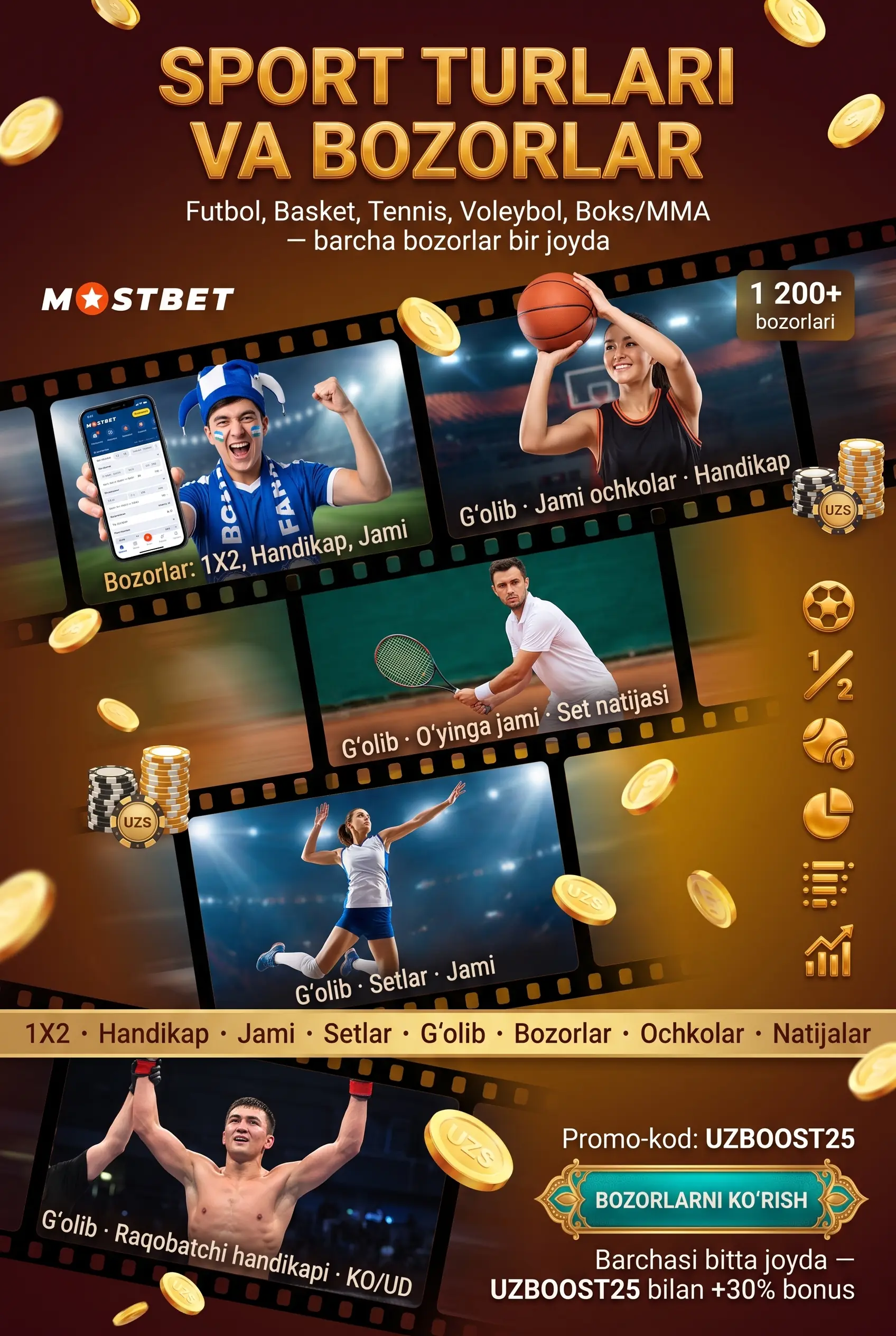 Sport turlari va stavka bozorlari